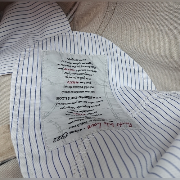 NWT Alberto Men's Modern Fit Jeans Italian Fabric Beige 8197 STONE 34x30 - Picture 11 of 16